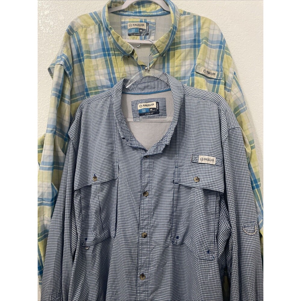Magellan Fishing Shirt Mens 4XL Long Sleeve Fish Gear Relaxed Fit Angler 2 Tops